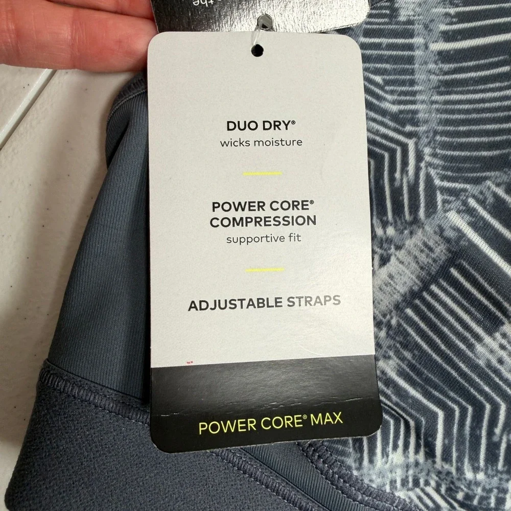 Champion C9 XL Sports Bra Power Core Max Gray Geometric Maximum Support NEW